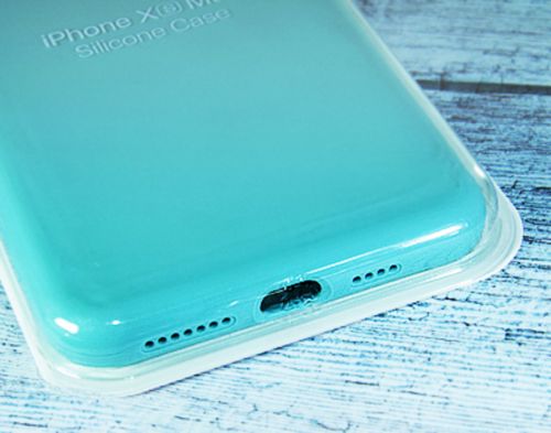 Чехол-накладка для iPhone XS Max SILICONE CASE закрытый бирюзовый (21) - фото фото 2