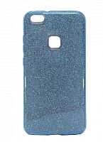 Чехол-накладка для HUAWEI P10 Lite JZZS Shinny 3в1 TPU синяя - фото