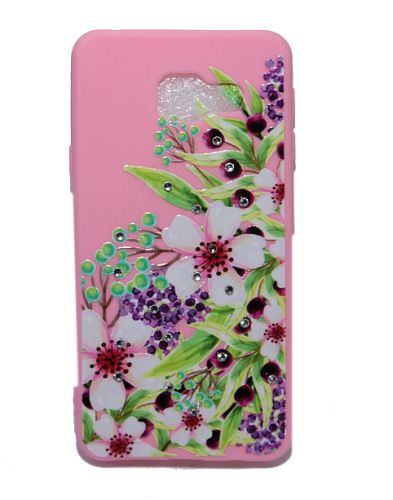 Чехол-накладка для Samsung A310F FASHION Розовое TPU стразы Вид 4 - фото