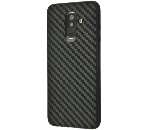 Чехол-накладка для Samsung A605 A6+ 2018 CARBON TPU черный - фото