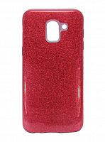 Купить Чехол-накладка для Samsung J600F J6 2018 JZZS Shinny 3в1 TPU красная оптом, в розницу в ОРЦ Компаньон