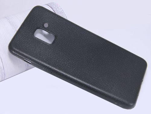 Чехол-накладка для Samsung A730F A8 Plus 2018 FASHION LITCHI TPU черный оптом, в розницу Центр Компаньон