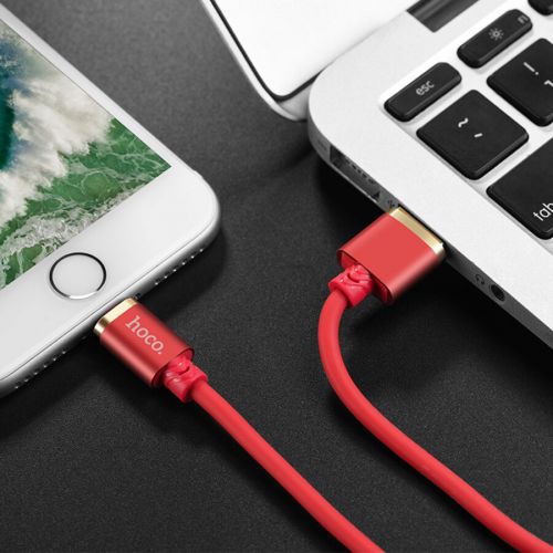 Кабель USB Lightning 8Pin HOCO U45 Gold collar 1м красный - фото фото 2