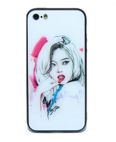 Чехол-накладка для iPhone 7/8/SE LOVELY GLASS TPU девушка коробка - фото