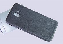 Чехол-накладка для Samsung J610F J6+ 2018 FASHION LITCHI TPU черный - фото