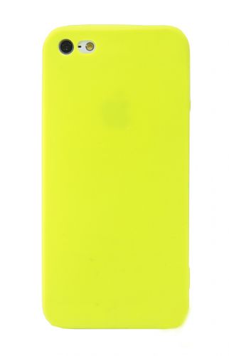 Чехол-накладка для iPhone 5G/5S FASHION TPU матовый б/отв желтый - фото