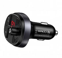 FM трансм USAMS US-CC062 C11+ АЗУ 2,1A+ Bluetooth громкая связь черный - фото
