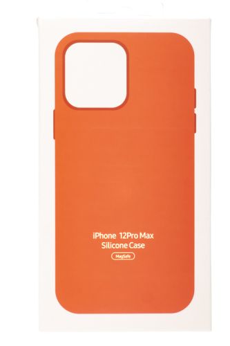 Чехол-накладка для iPhone 12 Pro Max SILICONE TPU поддержка MagSafe оранжевый коробка оптом, в розницу Центр Компаньон фото 4