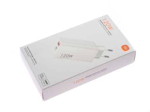 СЗУ USB 3.0A USB+Type-C порт XIAOMI Mi 12 AC GaN 120W кабель Type-C белый - фото фото 4