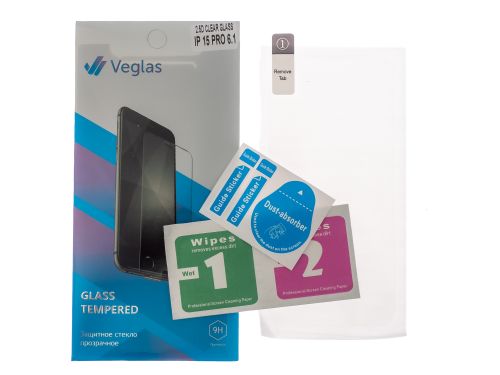 Защитное стекло для iPhone 15 Pro VEGLAS Clear 0.33mm картон оптом, в розницу Центр Компаньон фото 2