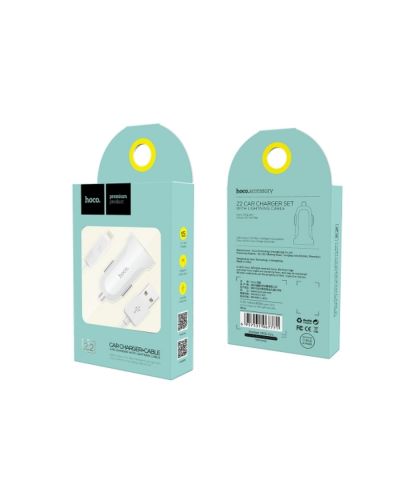 АЗУ USB 1,5A 2 выхода HOCO Z2 кабель Lightning 8Pin белый - фото фото 2