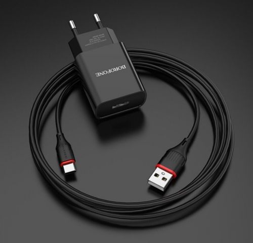 СЗУ USB 2.1A BOROFONE BA20A Sharp кабель Type-C черный - фото фото 3