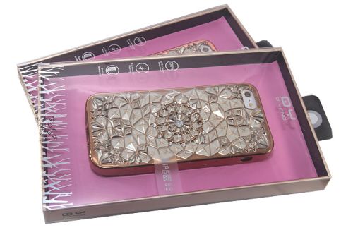 Чехол-накладка для iPhone 5/5S/SE  OY стразы TPU 001 розовое золото оптом, в розницу Центр Компаньон фото 2