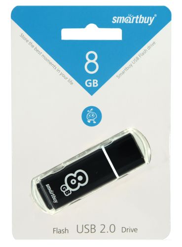 USB флэш карта 8 Gb USB 2.0 Smart Buy Glossy черный оптом, в розницу Центр Компаньон фото 2