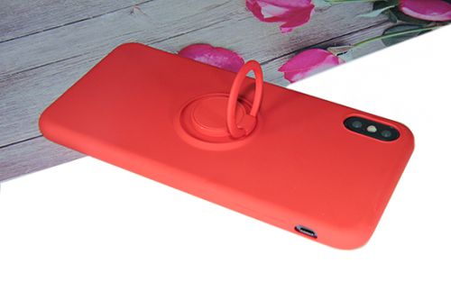 Чехол-накладка для iPhone X/XS SOFT TOUCH TPU КОЛЬЦО красный  оптом, в розницу Центр Компаньон фото 3