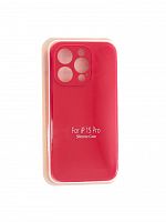 Чехол-накладка для iPhone 15 Pro VEGLAS SILICONE CASE Защита камеры красная (14) - фото