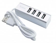 USB-разветвитель HOCO HB1 (4USB-порта) серебро - фото