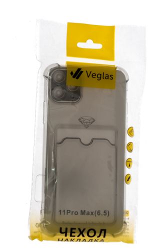 Чехол-накладка для iPhone 11 Pro Max VEGLAS Air Pocket черно-прозрачный оптом, в розницу Центр Компаньон фото 4