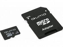 Карта памяти MicroSD 4 Gb Класс 4 QUMO адаптер - фото
