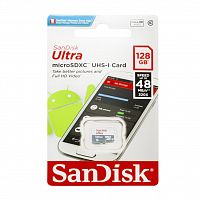 Карта памяти MicroSD 128 Gb Класс 10 SanDisk UHS-I 48Mb/s без адаптера - фото