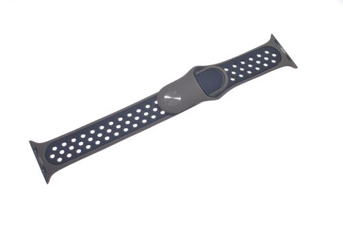 Ремешок для Apple Watch Sport Отверстия 38/40/41mm темно-серый-черный оптом, в розницу Центр Компаньон фото 2