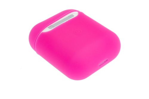 Чехол для наушников Airpods Silicone без карабина ярко-розовый оптом, в розницу Центр Компаньон фото 2