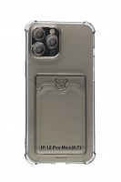 Чехол-накладка для iPhone 12 Pro Max VEGLAS Air Pocket черно-прозрачный - фото