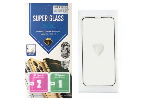 Защитное стекло для iPhone 13 Mini FULL GLUE картон черный оптом, в розницу Центр Компаньон фото 2