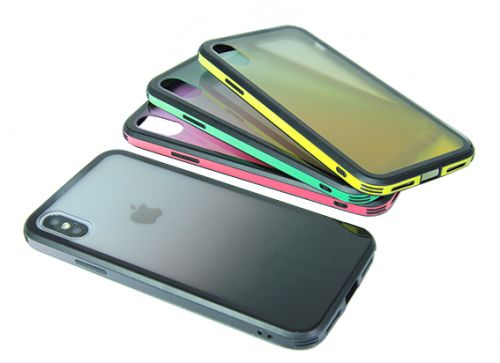 Чехол-накладка для iPhone XS Max GRADIENT TPU+Glass черный оптом, в розницу Центр Компаньон