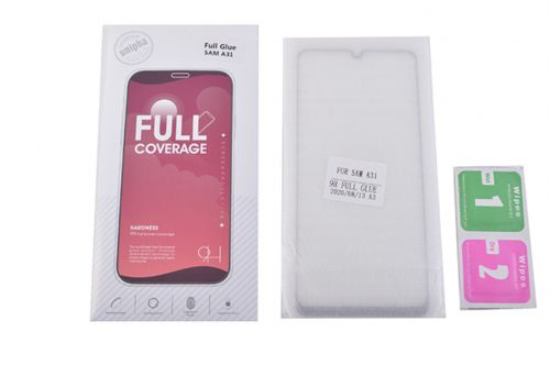Защитное стекло для Samsung A315F A31 FULL GLUE картон черный - фото фото 3