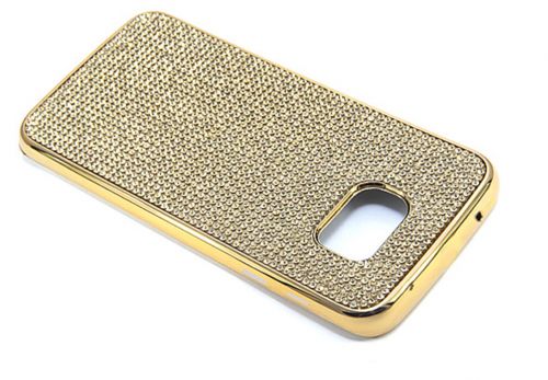 Чехол-накладка для Samsung G935 S7 Edge C-CASE стразы РАМКА TPU золото - фото фото 3