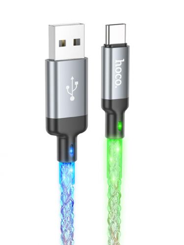 Кабель USB Type-C HOCO U112 Shine 3.0A 1.2м серый - оптовая продажа Кабель USB Type-C HOCO U112 Shine 3.0A 1.2м серый - фото