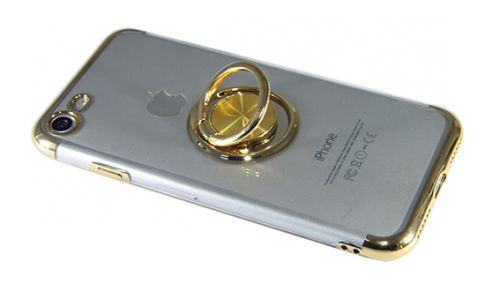 Чехол-накладка для iPhone 7/8/SE ELECTROPLATED TPU КОЛЬЦО золото - фото фото 2