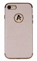 Чехол-накладка для iPhone 7/8/SE  ANYLAND TPU+Кожа Карбон бежевый - фото