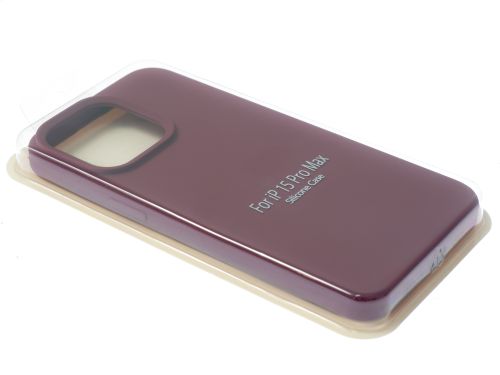Чехол-накладка для iPhone 15 Pro Max SILICONE CASE закрытый бордовый (52) оптом, в розницу Центр Компаньон фото 2