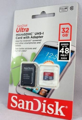 Карта памяти MicroSD 32 Gb Класс 10 SanDisk UHS-I 48Mb/s адаптер - оптовая продажа Карта памяти MicroSD 32 Gb Класс 10 SanDisk UHS-I 48Mb/s адаптер - фото