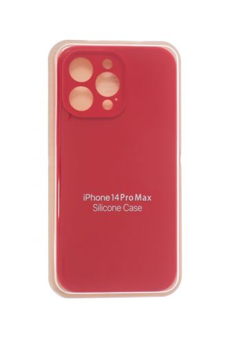 Чехол-накладка для iPhone 14 Pro Max SILICONE CASE Защита камеры красная (14) оптом, в розницу Центр Компаньон