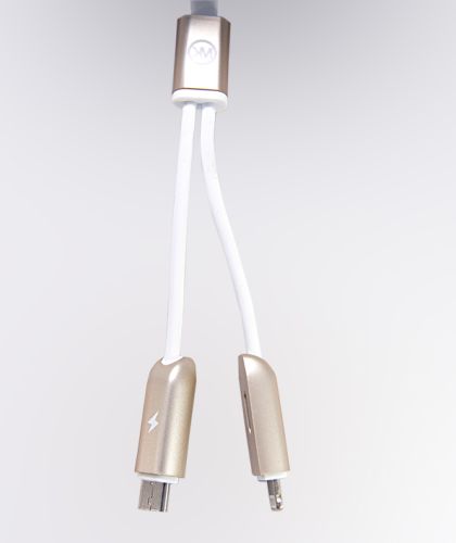 Кабель USB 2в1 MicroUSB-Lightning 8Pin WK белый оптом, в розницу Центр Компаньон фото 3