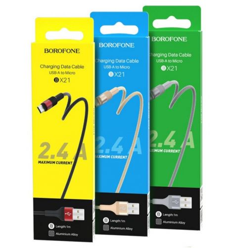Кабель USB-Micro USB BOROFONE BX21 Outstanding 2.4A 1м золото - оптовая продажа фото 2 Кабель USB-Micro USB BOROFONE BX21 Outstanding 2.4A 1м золото - фото фото 2