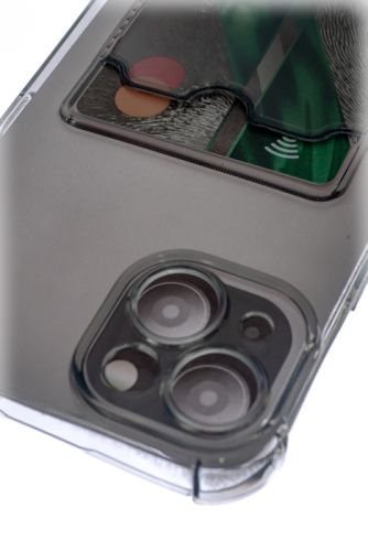 Чехол-накладка для iPhone 15 Plus VEGLAS Air Pocket черно-прозрачный оптом, в розницу Центр Компаньон фото 3