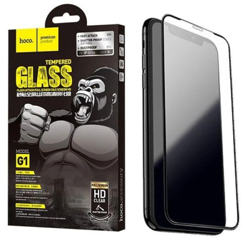 Защитное стекло для iPhone 15 Pro Max HOCO G1 Fast Attach черный оптом, в розницу Центр Компаньон фото 2