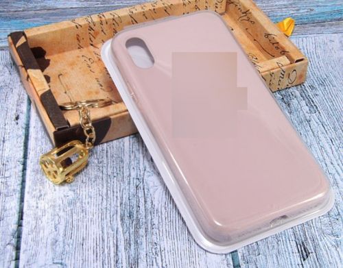 Чехол-накладка для iPhone X/XS SILICONE CASE закрытый светло-розовый (19) - фото