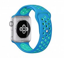 Купить Ремешок для Apple Watch Sport Отверстия 38/40/41mm сине-бирюзовый оптом, в розницу в ОРЦ Компаньон