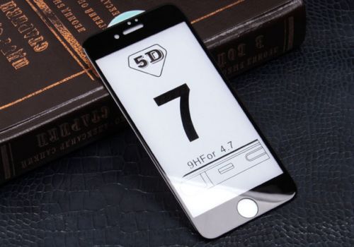 Защитное стекло для iPhone 7/8/SE 5D 009274-1 коробка черный - фото