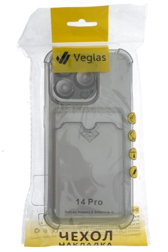 Чехол-накладка для iPhone 14 Pro VEGLAS Air Pocket черно-прозрачный оптом, в розницу Центр Компаньон фото 4