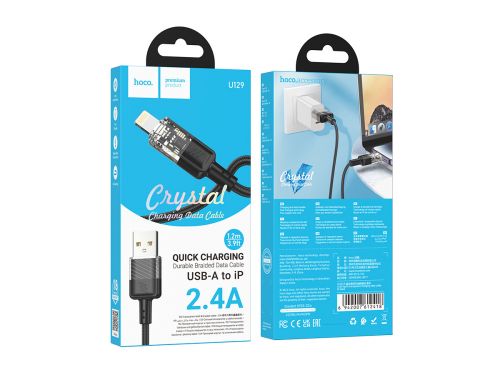 Кабель USB Lightning 8Pin HOCO U129 Spirit 3.0A 1.2м черный - фото фото 5