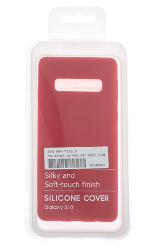 Чехол-накладка для Samsung G973F S10 SILICONE CASE OP закрытый красный (1) оптом, в розницу Центр Компаньон фото 4