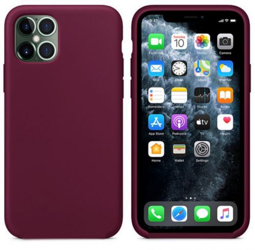 Чехол-накладка для iPhone 12/12 Pro VEGLAS SILICONE CASE закрытый бордовый (52) - фото