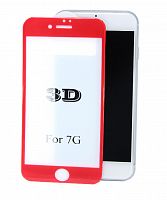 Защитное стекло для iPhone 7/8/SE 3D пакет красный - фото