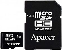 Карта памяти MicroSD 4 Gb Класс 4 Apacer адаптер - фото
